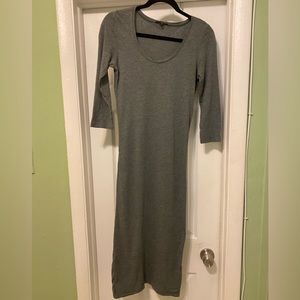 Express Casual Midi Dress, dark gray XS